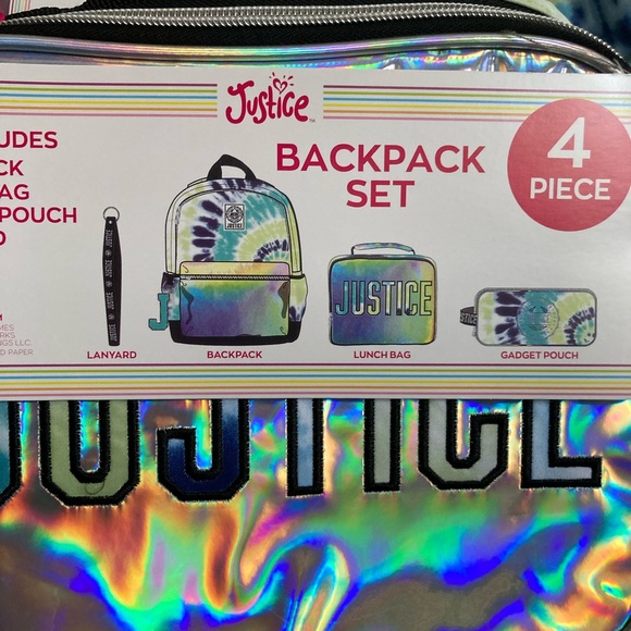 Justice Girls 17’’ BackPack 4Piece , Blue Tie Dye - Picture 5 of 8